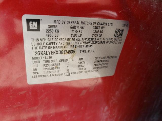 2GKALYEKXD6174535 - 2013 GMC TERRAIN DENALI RED photo 12