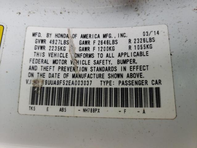 19UUA9F52EA003037 - 2014 ACURA TL TECH WHITE photo 12