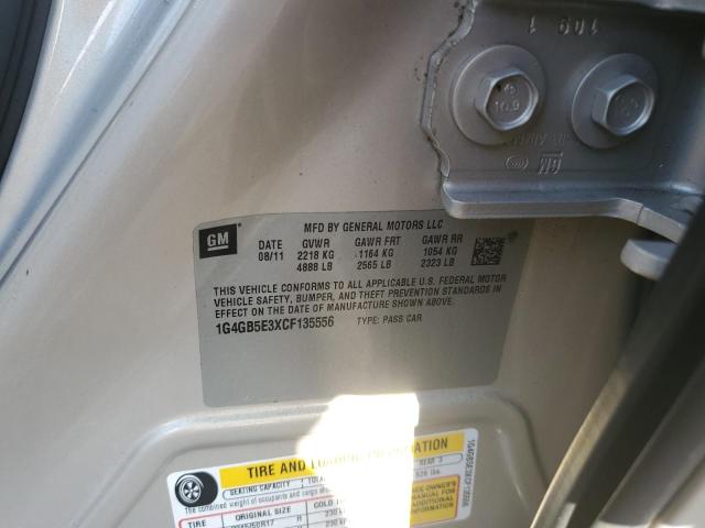 1G4GB5E3XCF135556 - 2012 BUICK LACROSSE CONVENIENCE 金色 照片 12