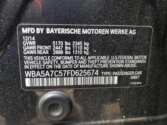 WBA5A7C57FD625674 - 2015 BMW 528 XI GRAY photo 12