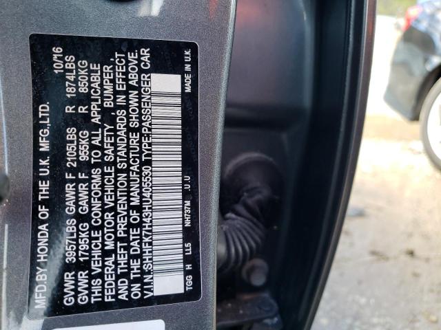 SHHFK7H43HU405530 - 2017 HONDA CIVIC SPORT 灰色 照片 13