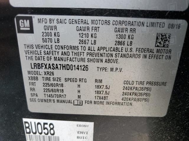 LRBFXASA7HD014126 - 2017 BUICK ENVISION PREFERRED Qara foto 12