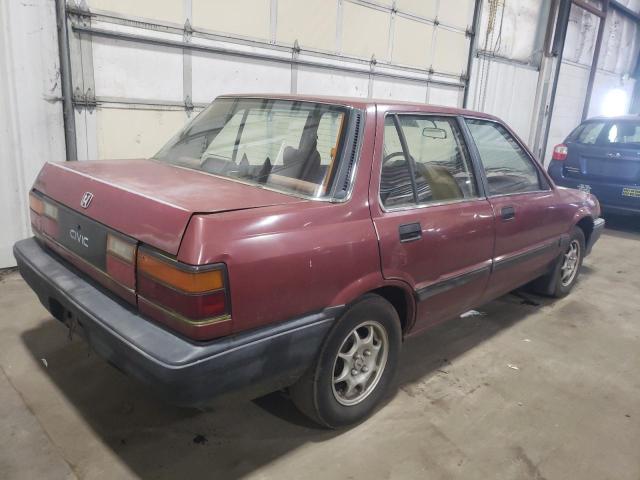 1HGEC4637HA070561 - 1987 HONDA CIVIC 1.5 BURGUNDY photo 3