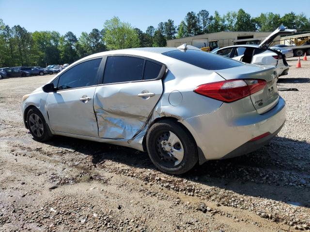 KNAFK4A66F5257655 - 2015 KIA FORTE LX SILVER photo 2