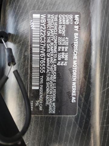 WBY2Z2C37HV676555 - 2017 BMW I8 BLACK photo 12