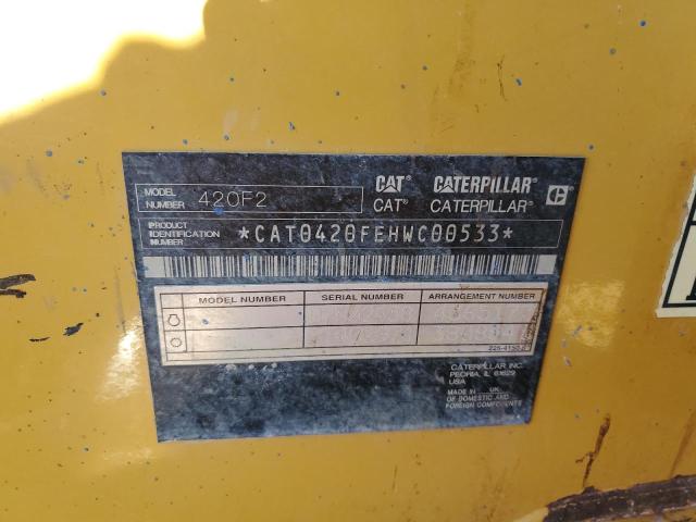 CAT0420FEHWC00533 - 2016 CATERPILLAR 420BACKHOE YELLOW photo 10