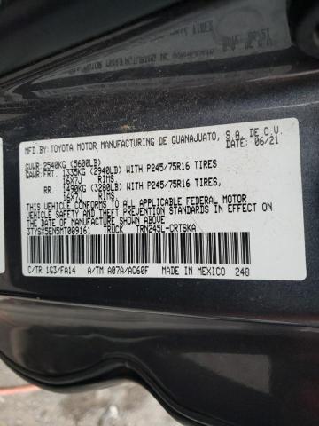 3TYSX5EN5MT009161 - 2021 TOYOTA TACOMA ACCESS CAB ნაცრისფერი ფოტო 12