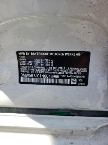 3MW5R7J01N8C48965 - 2022 BMW 330XI Սպիտակ լուսանկար 12