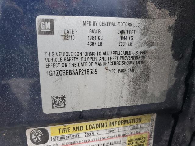 1G1ZC5EB3AF218639 - 2010 CHEVROLET MALIBU 1LT BLUE photo 12