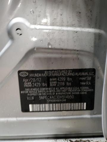 5NPEC4AC3DH514950 - 2013 HYUNDAI SONATA SE SILVER photo 13