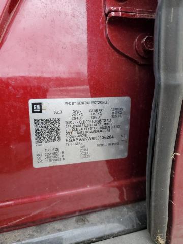 5GAEVAKW9KJ136284 - 2019 BUICK ENCLAVE ESSENCE 红色 照片 13