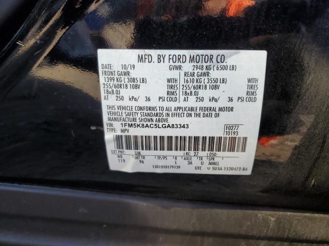 1FM5K8AC5LGA83343 - 2020 FORD EXPLORER POLICE INTERCEPTOR Qara foto 14