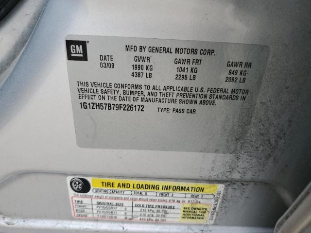 1G1ZH57B79F226172 - 2009 CHEVROLET MALIBU 1LT 银色 照片 12