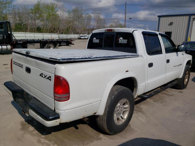 1B7HG2AN51S274644 - 2001 DODGE DAKOTA QUAD WHITE photo 3