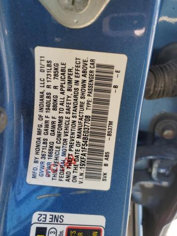 19XFA1F54BE037708 - 2011 HONDA CIVIC LX BLUE photo 13