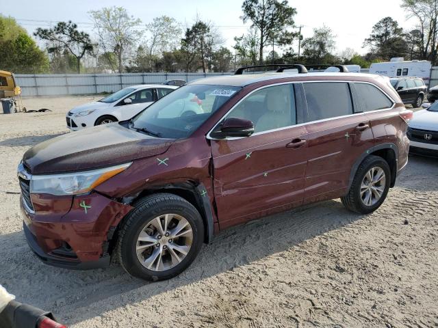 5TDJKRFH1FS098266 - 2015 TOYOTA HIGHLANDER XLE BURGUNDY photo 1