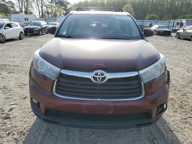 5TDJKRFH1FS098266 - 2015 TOYOTA HIGHLANDER XLE BURGUNDY photo 5