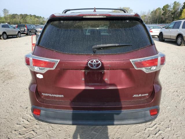 5TDJKRFH1FS098266 - 2015 TOYOTA HIGHLANDER XLE BURGUNDY photo 6