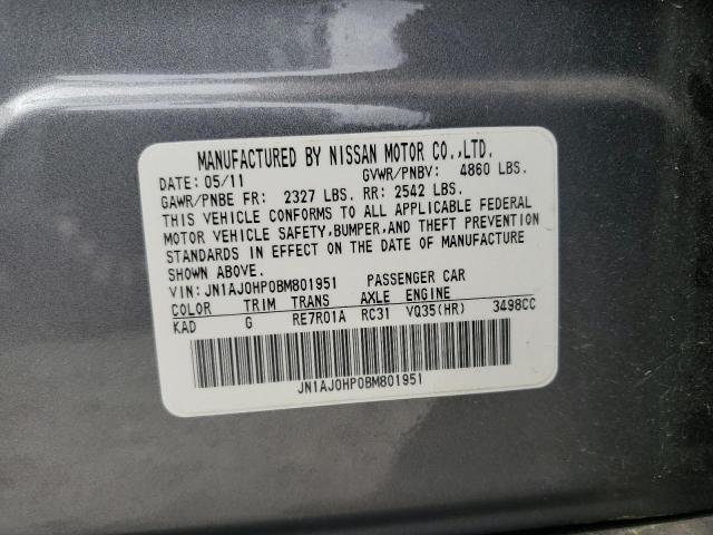 JN1AJ0HP0BM801951 - 2011 INFINITI EX35 BASE 灰色 照片 13