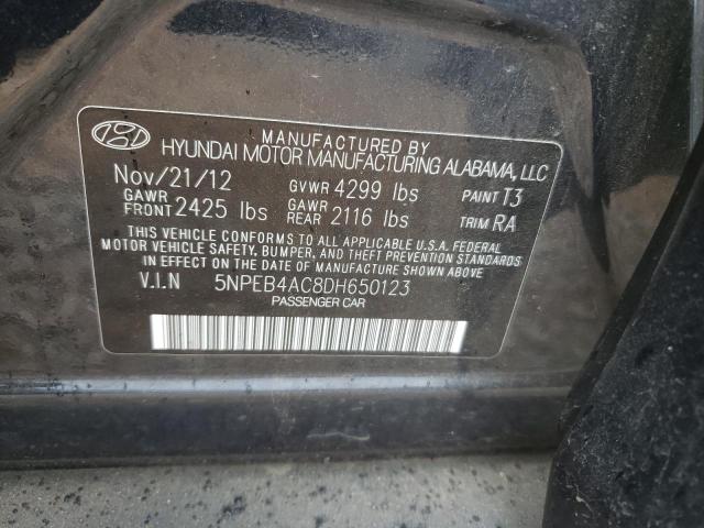 5NPEB4AC8DH650123 - 2013 HYUNDAI SONATA GLS BLUE photo 12