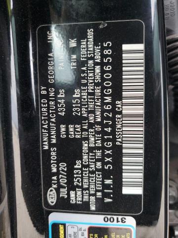 5XXG14J26MG006585 - 2021 KIA K5 LXS BLACK photo 12