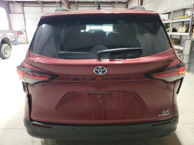 5TDYRKECXMS072334 - 2021 TOYOTA SIENNA XLE BURGUNDY photo 6