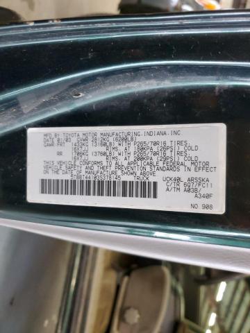 5TBBT44103S378145 - 2003 TOYOTA TUNDRA ACCESS CAB SR5 GREEN photo 12