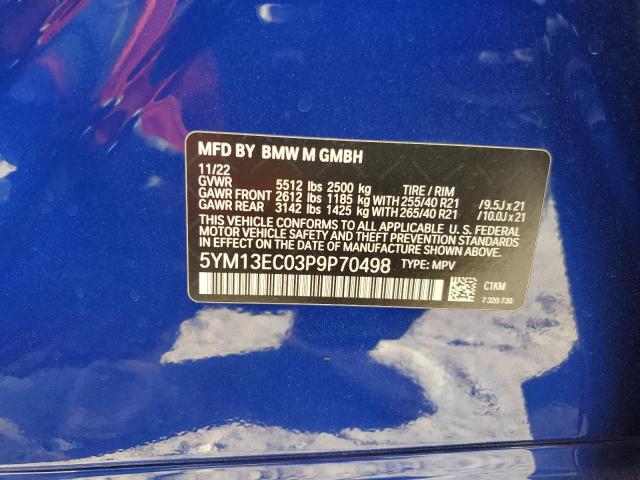 5YM13EC03P9P70498 - 2023 BMW X3 M BLUE photo 13