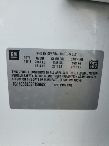 1G11C5SL8EF159622 - 2014 CHEVROLET MALIBU 1LT WHITE photo 12