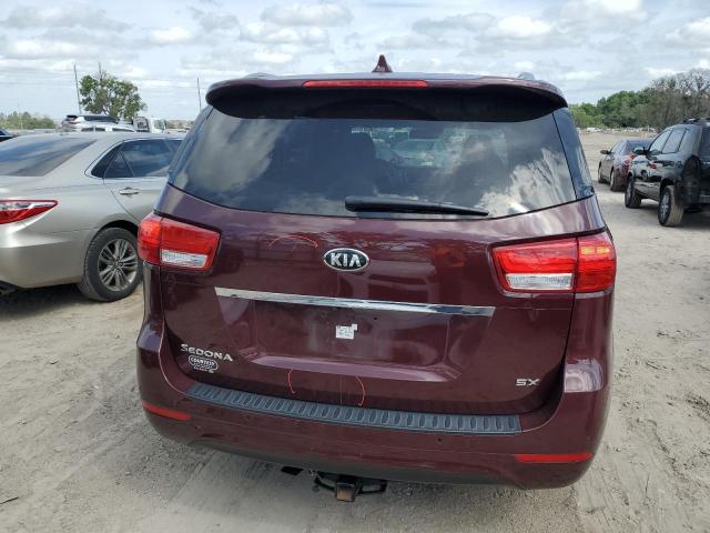 KNDMC5C12G6103969 - 2016 KIA SEDONA EX BURGUNDY photo 6