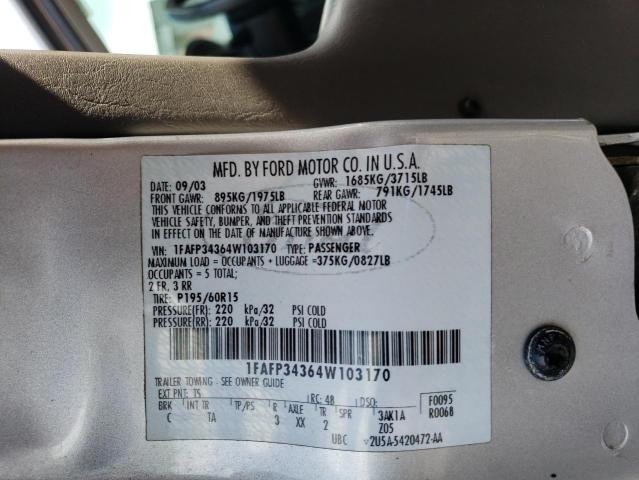 1FAFP34364W103170 - 2004 FORD FOCUS SE COMFORT SILVER photo 12