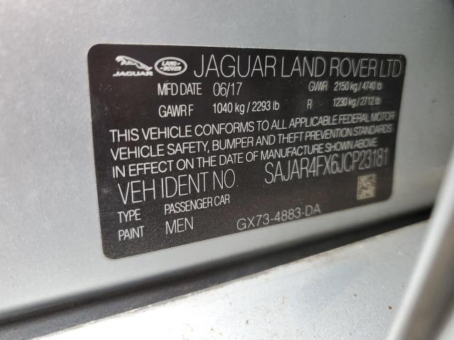 SAJAR4FX6JCP23181 - 2018 JAGUAR XE SILVER photo 12