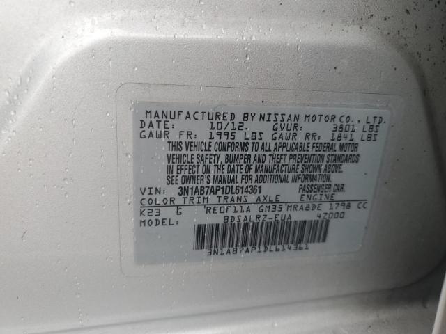 3N1AB7AP1DL614361 - 2013 NISSAN SENTRA S SILVER photo 12