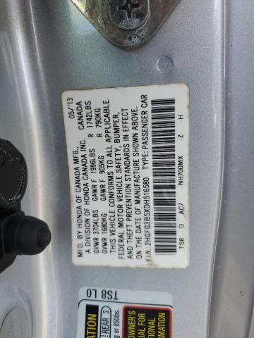 2HGFG3B5XDH516580 - 2013 HONDA CIVIC LX SILVER photo 13