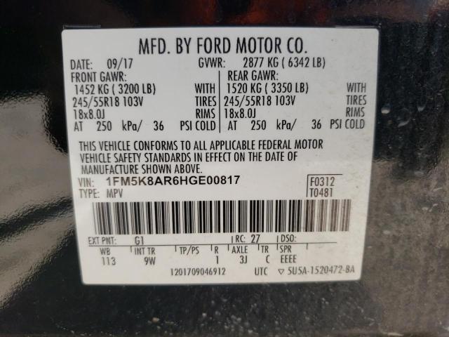 1FM5K8AR6HGE00817 - 2017 FORD EXPLORER POLICE INTERCEPTOR Qara foto 13