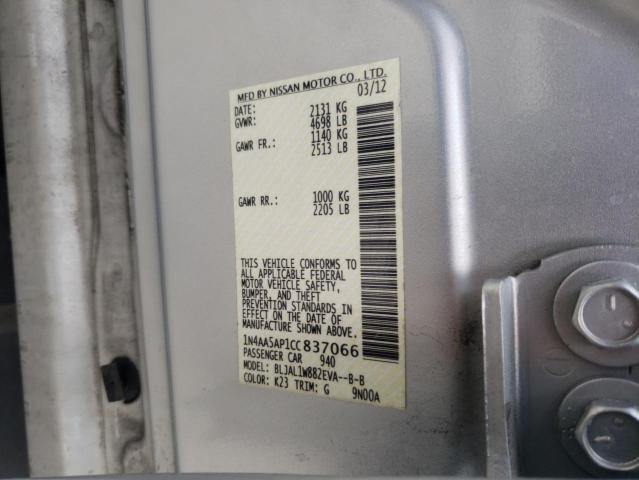 1N4AA5AP1CC837066 - 2012 NISSAN MAXIMA S SILVER photo 13