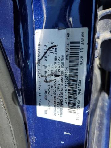 JM1BL1V71C1627929 - 2012 MAZDA 3 I BLUE photo 12