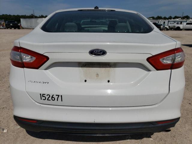 3FA6P0G7XDR304991 - 2013 FORD FUSION S WHITE photo 6