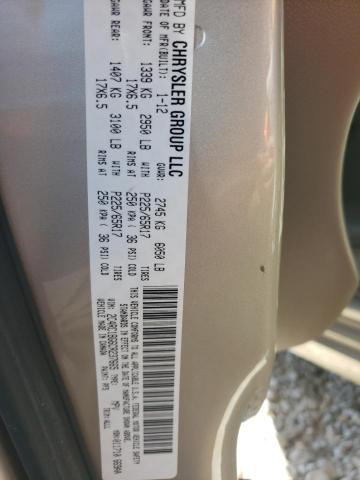 2C4RC1BG6CR237665 - 2012 CHRYSLER TOWN & COU TOURING Qızıl foto 12