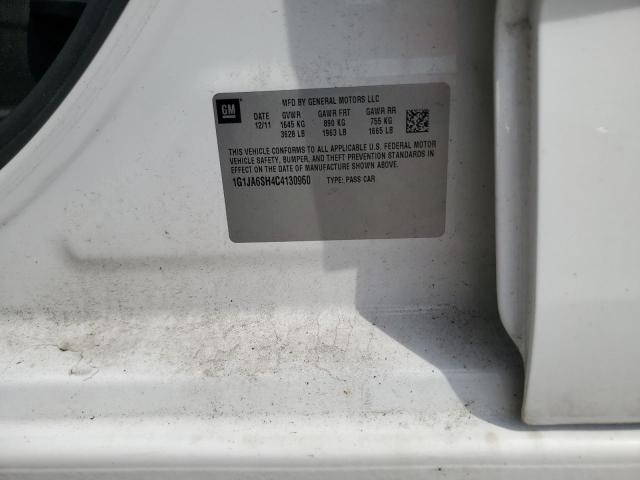 1G1JA6SH4C4130960 - 2012 CHEVROLET SONIC LS 白色 照片 12