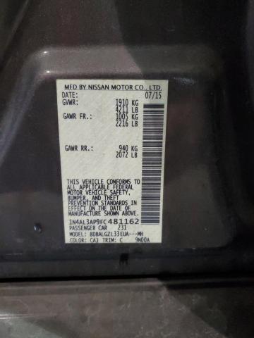 1N4AL3AP9FC481162 - 2015 NISSAN ALTIMA 2.5 GRAY photo 12