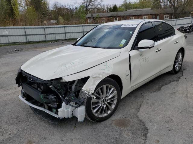 JN1EV7AR8KM558237 - 2019 INFINITI Q50 LUXE WHITE photo 1