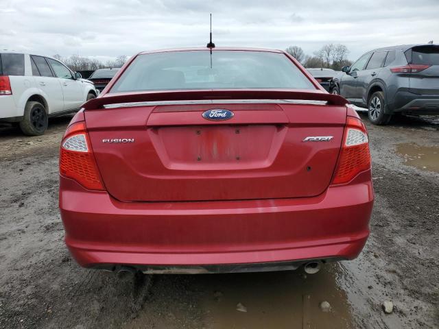 3FAHP0KC1CR450238 - 2012 FORD FUSION SPORT RED photo 6