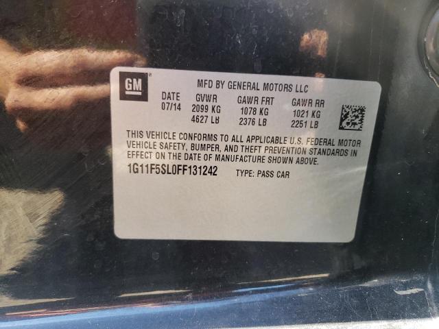 1G11F5SL0FF131242 - 2015 CHEVROLET MALIBU LTZ შავი ფოტო 10