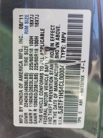 5J6TF1H54CL000047 - 2012 HONDA CROSSTOUR EXL GRAY photo 14