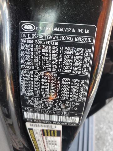 SALMP13409A300154 - 2009 LAND ROVER RANGE ROVE AUTOBIOGRAPHY BLACK photo 13