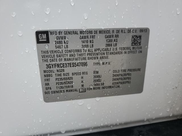 3GYFNCE37ES547096 - 2014 CADILLAC SRX PERFORMANCE COLLECTION Ақ фото 12