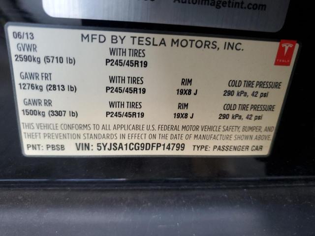 5YJSA1CG9DFP14799 - 2013 TESLA MODEL S Սև լուսանկար 13