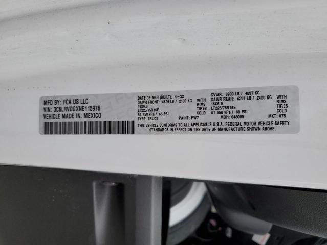 3C6LRVDGXNE115976 - 2022 RAM PROMASTER 2500 HIGH 白色 照片 13