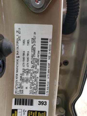 3TMCZ5AN5KM237710 - 2019 TOYOTA TACOMA DOUBLE CAB TAN photo 12